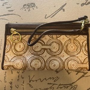 NWT Coach optic swirl logo wallet 45531 brown